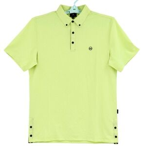 Adriano Goldschmied Green Label Men Lime Green Polo Shirt Sz M Short Sleeve NWOT
